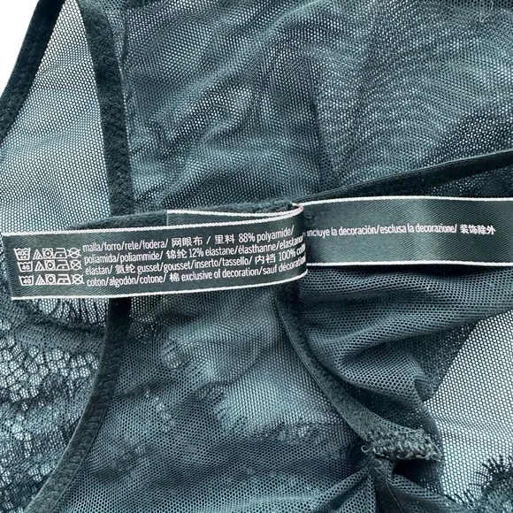 VICTORIA'S SECRET SEXY BLACK LACE MESH SLIP-ON BODYSUIT  ONE-PIECE LINGERIE S - Picture 16 of 16